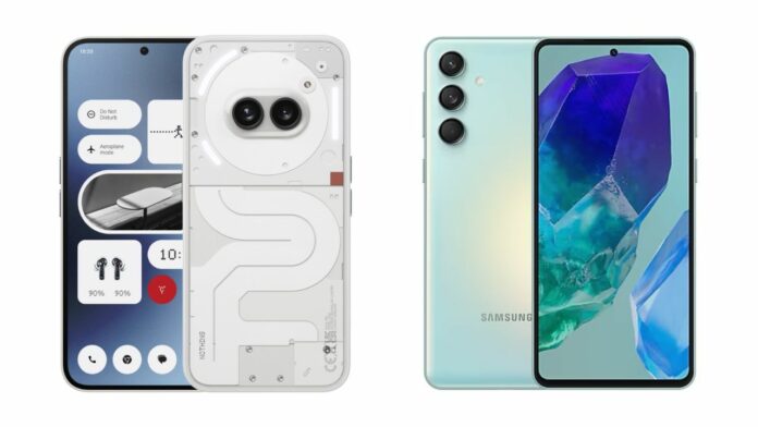 Galaxy M55 vs Phone (2a)