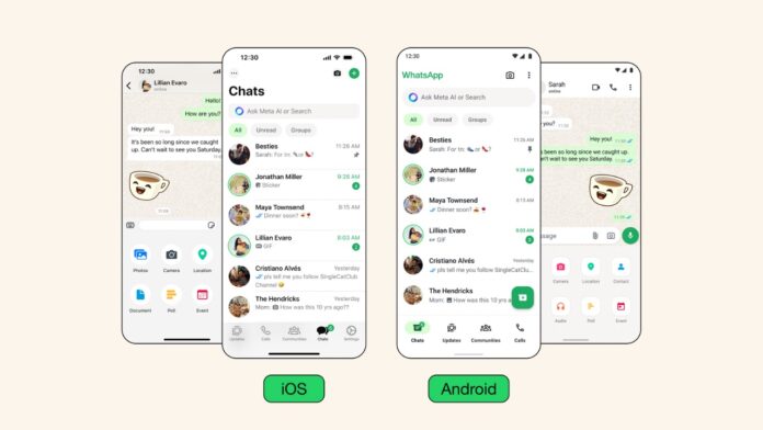 WhatsApp new UI for Android & iOS