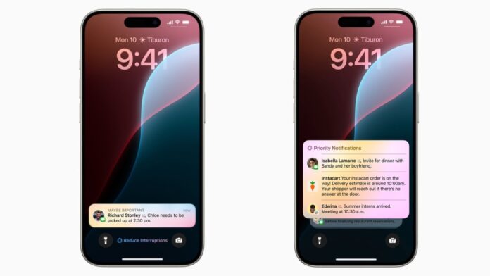 Apple intelligence notifications