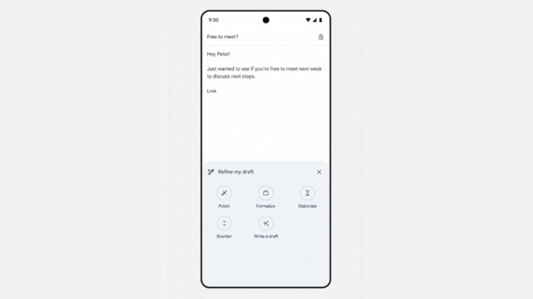 Gemini in Gmail Can Now Polish Up Your Rought Notes in Drafts