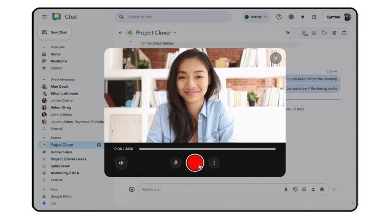 You Can Now Send Video Messages on Google Chat; Voice Message Transcription Also Added