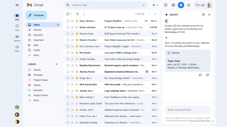 Google Calendar Integration Within Gemini in Gmail Now Live