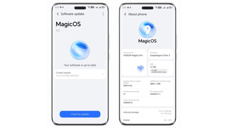 HTech Releases Android 15-based MagicOS 9.0 for Honor Magic 6 Pro 5G in India: Check Full Changelog