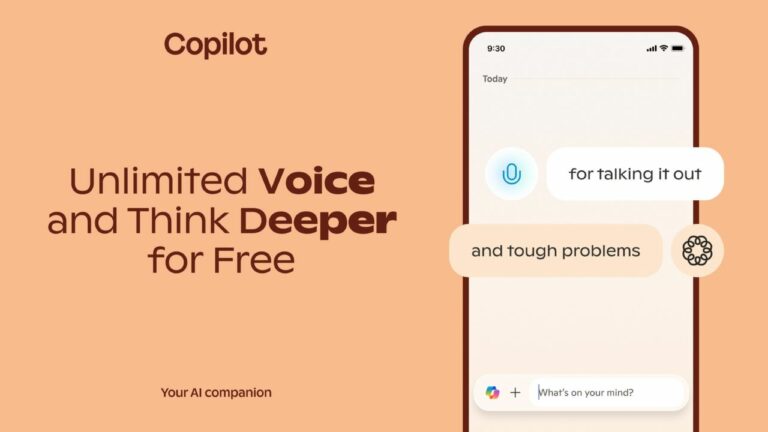 Microsoft Announces Free and Unlimited Access to Think Deeper and Voice in Copilot: All Details