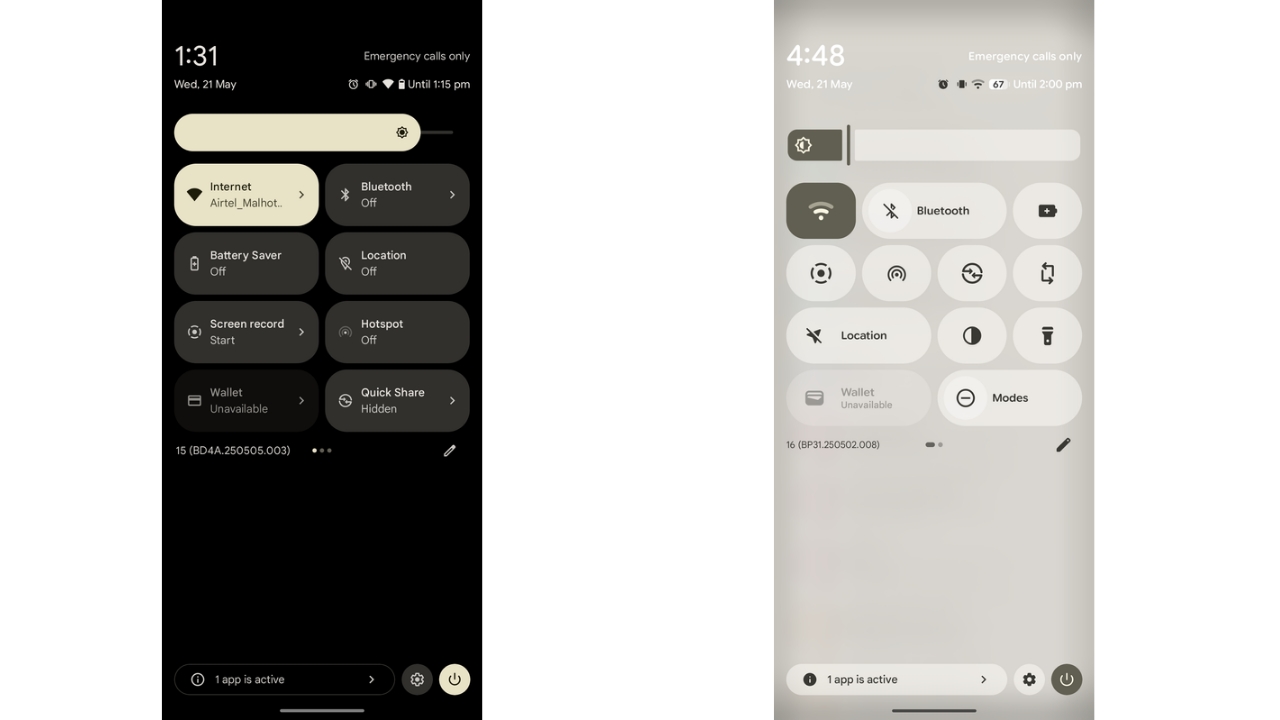 Android 16 QPR1 Quick Settings