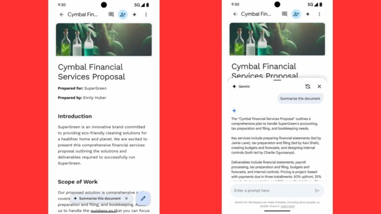 Google Announces Arrival of Gemini in Google Docs on Android