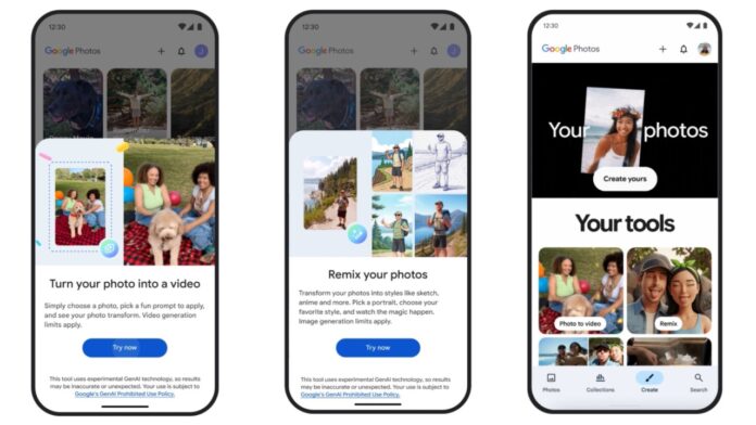 Photo to Video feature in Google Photos