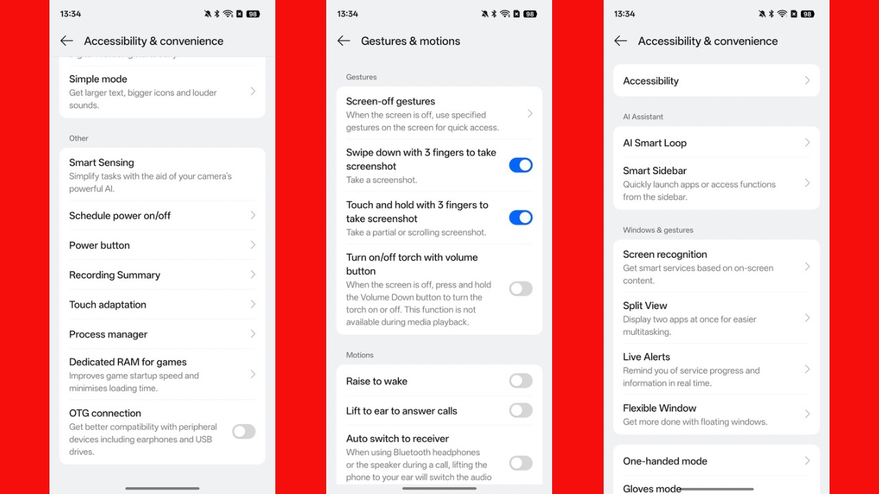 Realme P4 Pro gestures