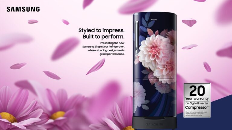 Samsung 2025 Single Door Refrigerators Launched in India with Floral Designs
