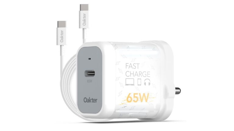 Oakter 65W GaN Charger Launched in India: Details