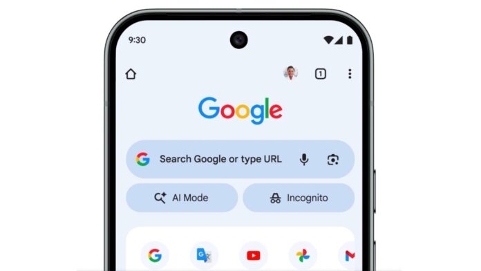 AI mode shortcut in Chrome for Android and iOS
