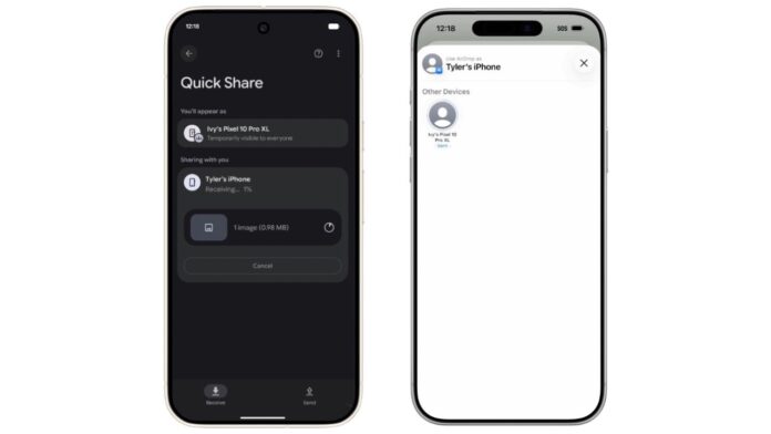 AirDrop support in Quick Share