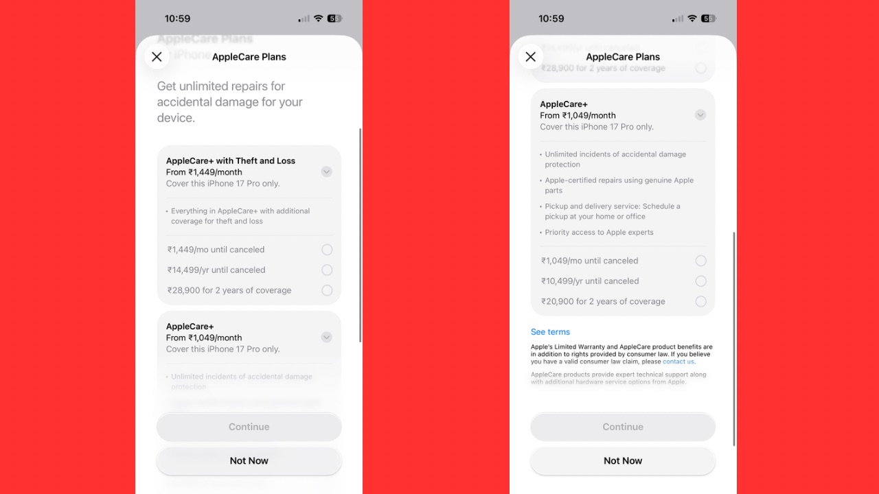 New AppleCare+ coverage with theft & loss protection 