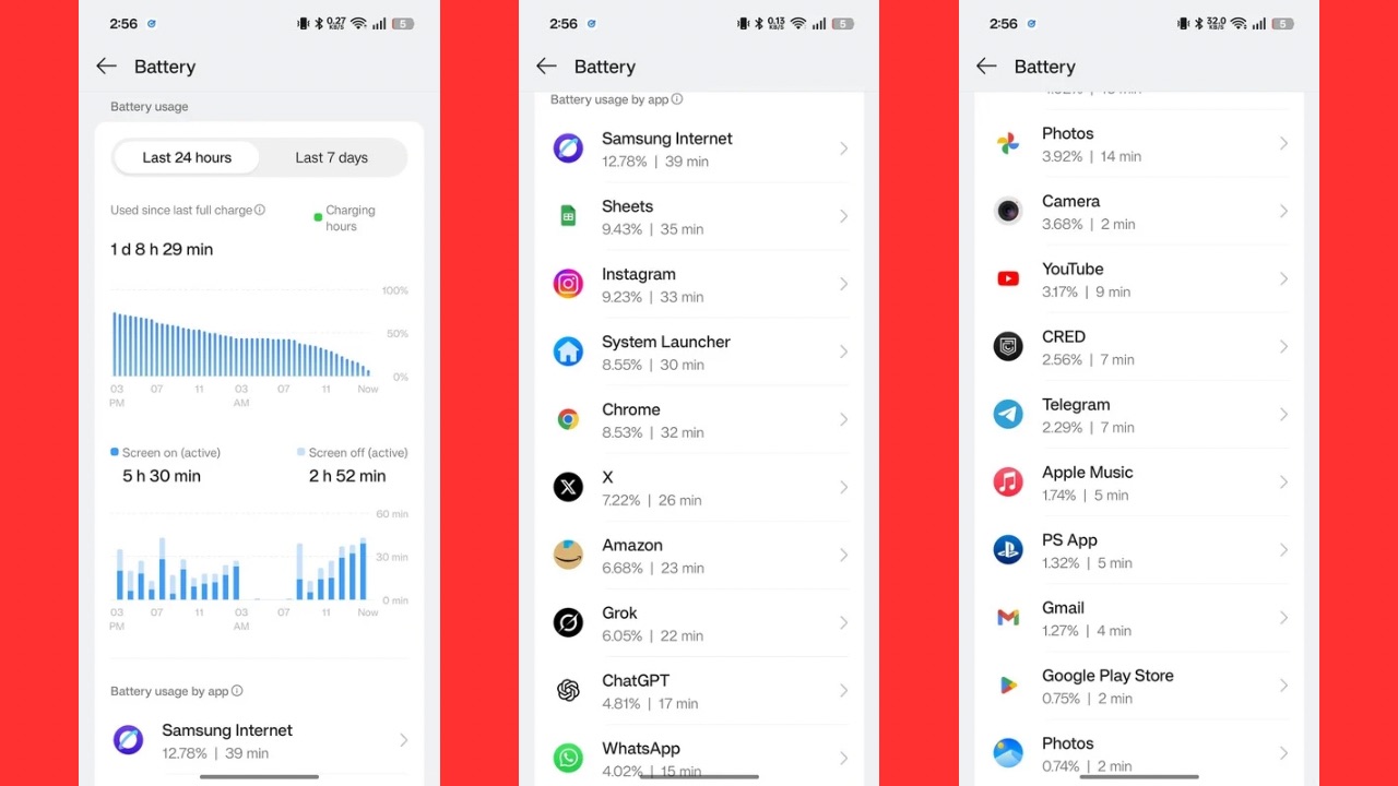 Oppo Find X9 Pro battery stats 2