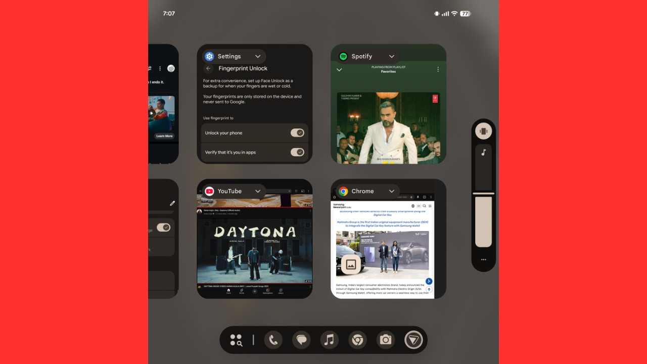 Pixel 10 Pro Fold task switcher